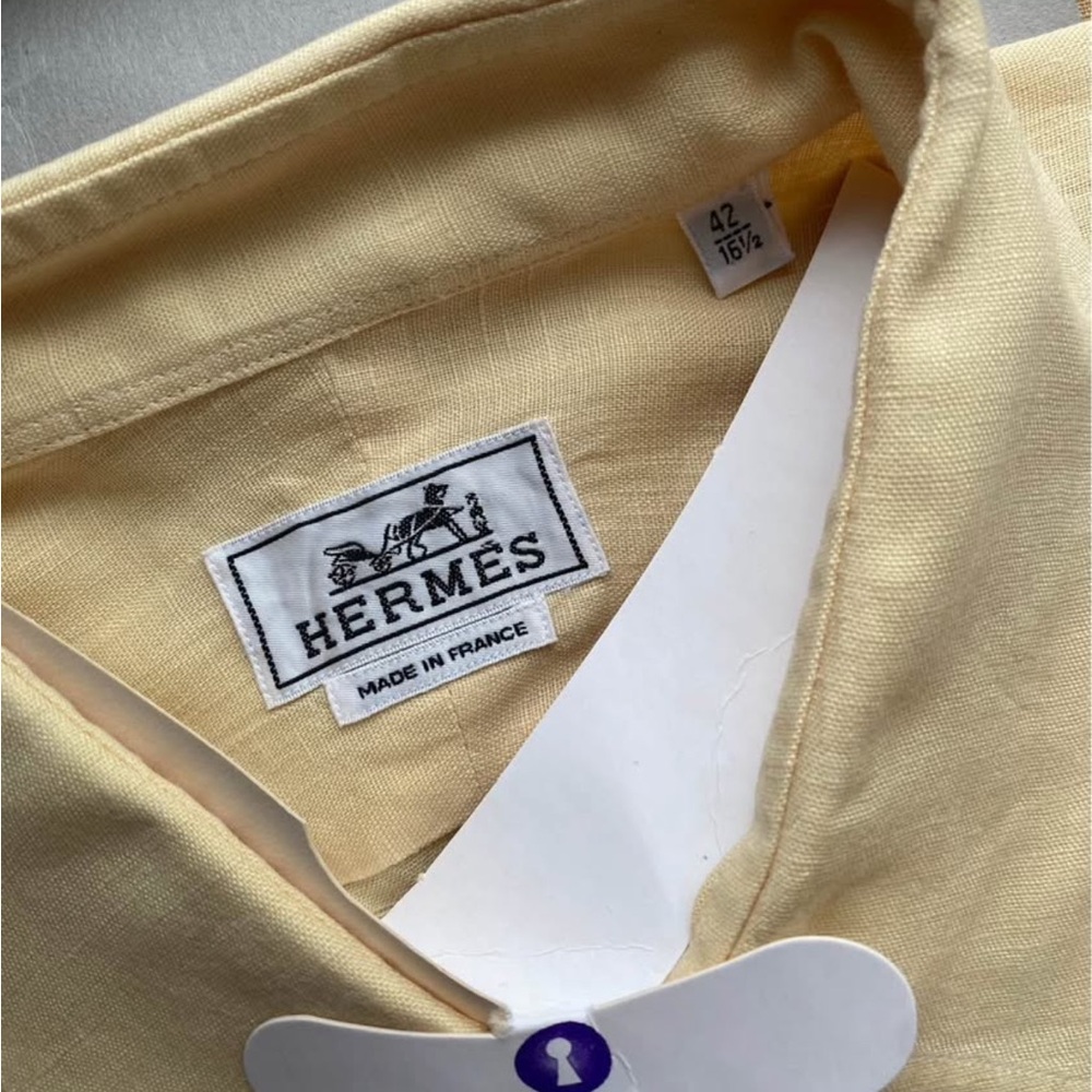 Hermès Light Yellow Linen Shirt